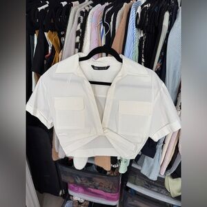 Zara cropped shirt